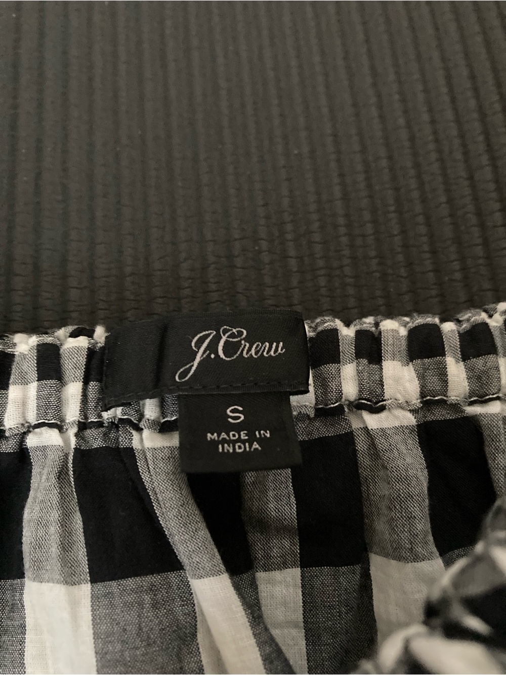 J.Crew black and white strapless gingham dress size S - Picture 2 of 5